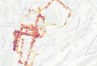 extrait de données du bruit par l'application Noise Capture sur ville de Lyon en 2019