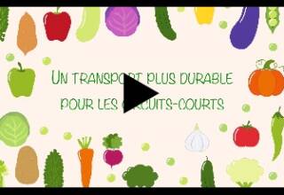 présentation du titre un transport plus durable pour les circuits courts, illustrée par des fruits et légumes