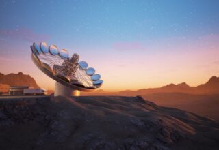 L'ExoLife Finder (ELF) est un télescope optique-IR interférométrique hybride « Fizeau » conçu pour l’exploration de signes de vie sur d’autres planètes au-delà du Soleil. Il ouvre la voie à une nouvelle ère d’exploration spatiale par « imagerie directe », et de découvertes scientifiques. Credit: https://www.planets.life/