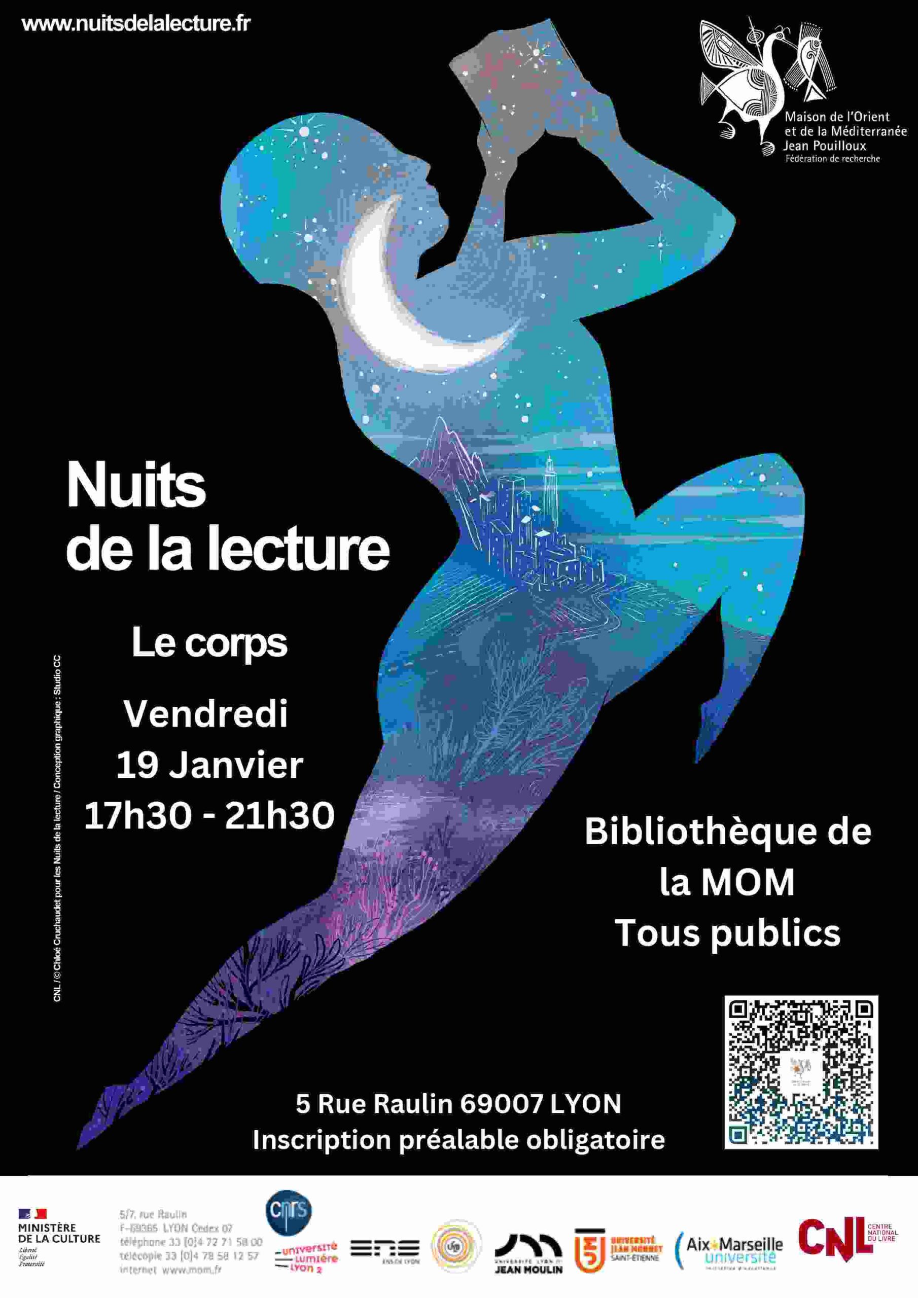 affiche Nuit de la lecture 2024 pour la MOM